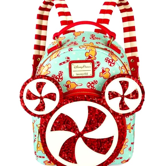 Disney parks Loungefly Christmas candy swirl mini backpack main image 4